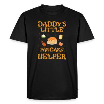 Daddy's Little Pancake Helper, Pancake Love - Men's Premium Organic T-Shirt - black - Front - Nico (187cm)