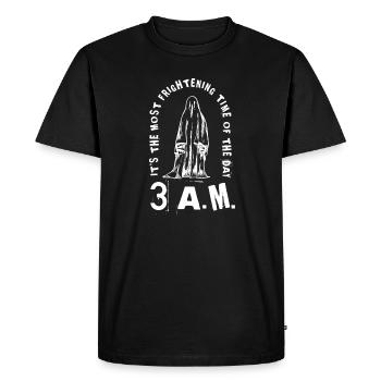 3 heures du matin Temps effrayant de la journée - Ghost Hunter - T-shirt Premium bio Homme - noir - Devant - Nico (187cm)