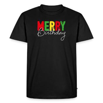 Joyeux anniversaire, anniversaire de Noël - T-shirt Premium bio Homme - noir - Devant - Nico (187cm)