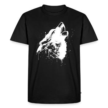 Howling Wolf - Männer Premium Bio T-Shirt - Schwarz - Vorne - Nico (187cm)
