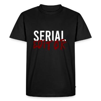 Éditeur en série - T-shirt Premium bio Homme - noir - Devant - Nico (187cm)