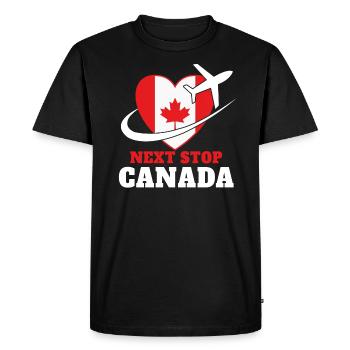 Gift Backpacking Birthday Canada Travel Gesch - Men's Premium Organic T-Shirt - black - Front - Nico (187cm)