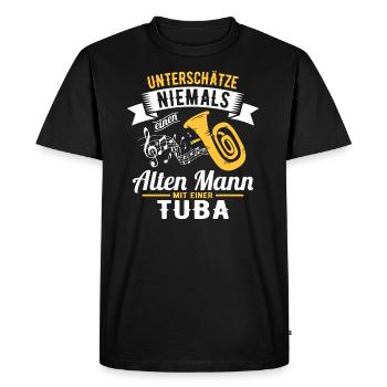 Retraités Tuba Retraite Instrument de souffle - T-shirt Premium bio Homme - noir - Devant - Nico (187cm)