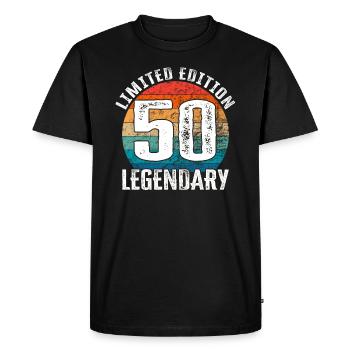 Happy Birthday - 50th Birthday Limited Edition - Men's Premium Organic T-Shirt - black - Front - Nico (187cm)