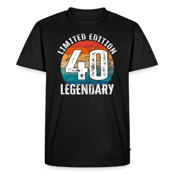 Joyeux anniversaire - 40th Birthday Limited Edition - T-shirt Premium bio Homme - noir - Devant - Nico (187cm)