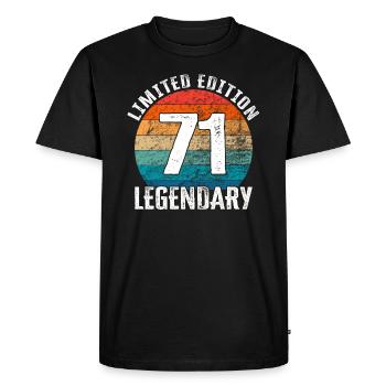 Happy Birthday - 71st Birthday Limited Edition - Men's Premium Organic T-Shirt - black - Front - Nico (187cm)