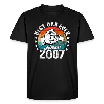 Best dad in the world since 2007 Father's Day - Men's Premium Organic T-Shirt - black - Front - Nico (187cm)