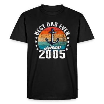 Meilleur papa du monde depuis 2005 Anker - T-shirt Premium bio Homme - noir - Devant - Nico (187cm)