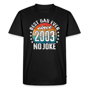 Meilleur papa du monde depuis 2003 No Joke - T-shirt Premium bio Homme - noir - Devant - Nico (187cm)