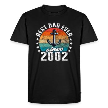 Best dad in the world since 2002 anchor - Men's Premium Organic T-Shirt - black - Front - Nico (187cm)
