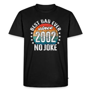 Best dad in the world since 2002 No Joke - Men's Premium Organic T-Shirt - black - Front - Nico (187cm)