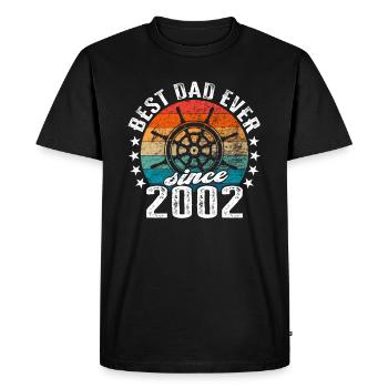 Best dad in the world since 2002 captain - Men's Premium Organic T-Shirt - black - Front - Nico (187cm)