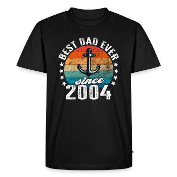 Best dad in the world since 2004 Anker - Men's Premium Organic T-Shirt - black - Front - Nico (187cm)