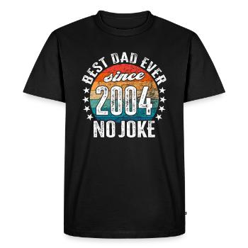 Best dad in the world since 2004 No Joke - Men's Premium Organic T-Shirt - black - Front - Nico (187cm)