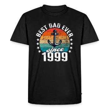 Best dad in the world since 1999 anchor - Men's Premium Organic T-Shirt - black - Front - Nico (187cm)