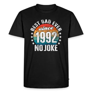 Best dad in the world since 1992 No Joke - Men's Premium Organic T-Shirt - black - Front - Nico (187cm)