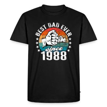 Best dad in the world since 1988 Father's Day - Men's Premium Organic T-Shirt - black - Front - Nico (187cm)