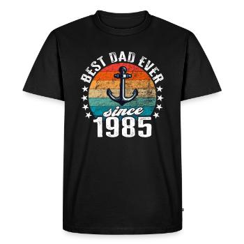 Meilleur père du monde depuis 1985 présentateur - T-shirt Premium bio Homme - noir - Devant - Nico (187cm)