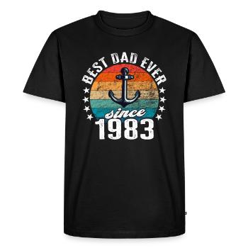 Meilleur père du monde depuis 1983 présentateur - T-shirt Premium bio Homme - noir - Devant - Nico (187cm)