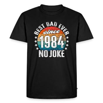 Meilleur papa du monde depuis 1984 Pas de blague - T-shirt Premium bio Homme - noir - Devant - Nico (187cm)