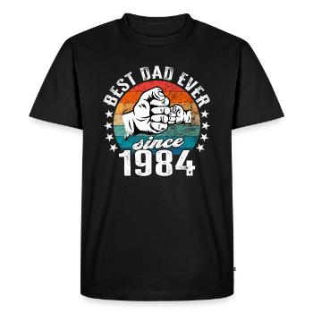 Meilleur papa du monde depuis 1984 Fête des Pères - T-shirt Premium bio Homme - noir - Devant - Nico (187cm)
