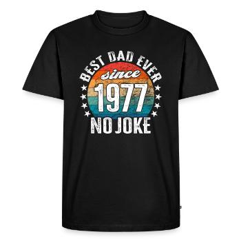Meilleur père du monde depuis 1977 No Joke - T-shirt Premium bio Homme - noir - Devant - Nico (187cm)