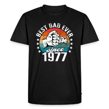 Meilleur papa du monde depuis 1977 Fête des Pères - T-shirt Premium bio Homme - noir - Devant - Nico (187cm)