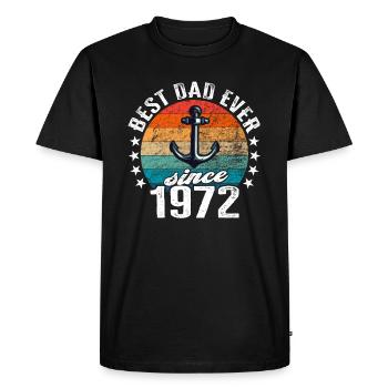 Meilleur papa du monde depuis 1972 Pas de blague - T-shirt Premium bio Homme - noir - Devant - Nico (187cm)