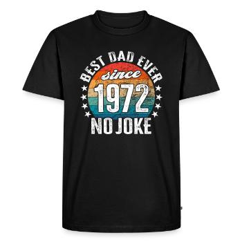 Meilleur papa du monde depuis 1972 Pas de blague - T-shirt Premium bio Homme - noir - Devant - Nico (187cm)