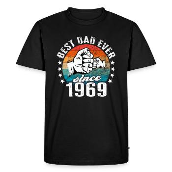 Meilleur papa du monde depuis 1969 Fête des pères - T-shirt Premium bio Homme - noir - Devant - Nico (187cm)