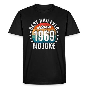 Meilleur père du monde depuis 1969 Pas de blague - T-shirt Premium bio Homme - noir - Devant - Nico (187cm)
