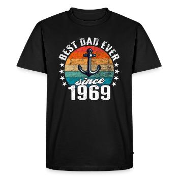 Meilleur père du monde depuis 1969 présentateur - T-shirt Premium bio Homme - noir - Devant - Nico (187cm)