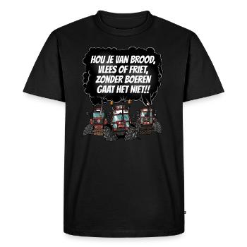 bread tshirt 3x brown - Men's Premium Organic T-Shirt - black - Front - Nico (187cm)