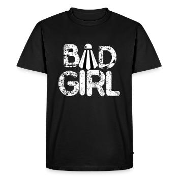 Badminton Bad Girl Fun Shuttlecock Gift Girl Woman - Men's Premium Organic T-Shirt - black - Front - Nico (187cm)