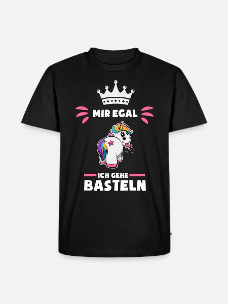 Einhorn Basteln Geschenk - Männer Premium Bio T-Shirt - Schwarz