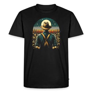 Cornfield Farmer - Proud, Honorable, Legendary - Men's Premium Organic T-Shirt - black - Front - Nico (187cm)