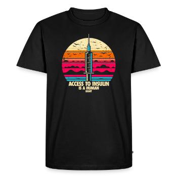 L’accès à l’insuline est un droit humain - T-shirt Premium bio Homme - noir - Devant - Nico (187cm)