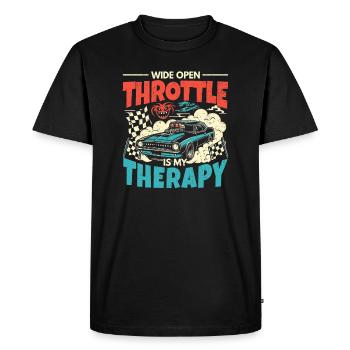Accélérateur grand ouvert - Thérapie pour les fans de sport automobile - T-shirt Premium bio Homme - noir - Devant - Nico (187cm)