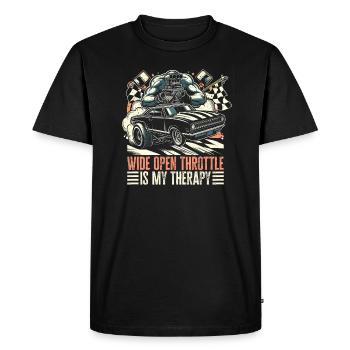 Accélérateur grand ouvert - Thérapie pour les fans de sport automobile - T-shirt Premium bio Homme - noir - Devant - Nico (187cm)
