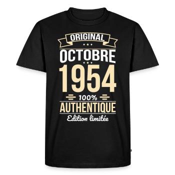 70th Anniversary - Original - October 1954 - Men's Premium Organic T-Shirt - black - Front - Nico (187cm)