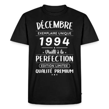 30th Anniversary - December 1994 Perfection - Men's Premium Organic T-Shirt - black - Front - Nico (187cm)