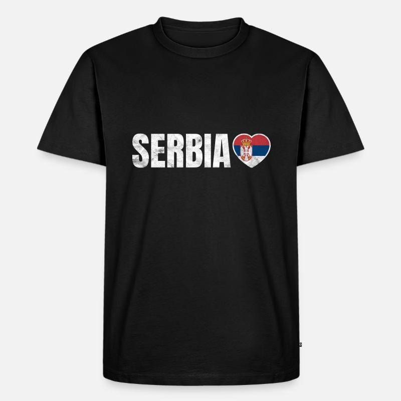 Serbien - Männer Premium Bio T-Shirt - Schwarz