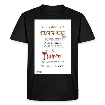 08 Lord Give me Coffee + Wine Poster Margarita Art - T-shirt Premium bio Homme - noir - Devant - Nico (187cm)