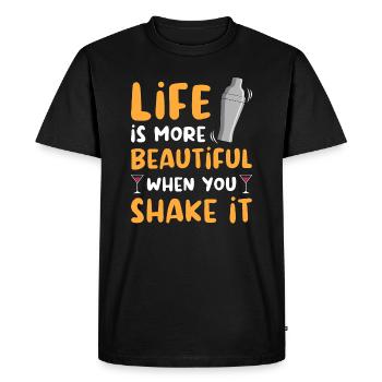 Barman Cocktail Bartender Barkeeper - T-shirt Premium bio Homme - noir - Devant - Nico (187cm)