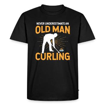 Sport Sports d’hiver Sport de balle Curling - T-shirt Premium bio Homme - noir - Devant - Nico (187cm)