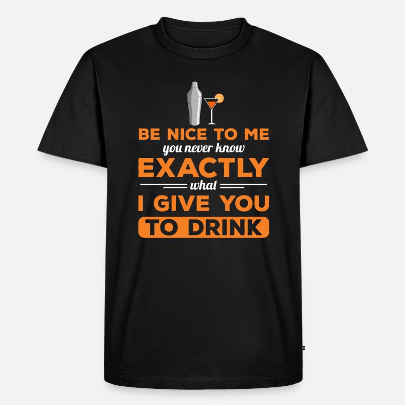 Barman Cocktail Bartender Barkeeper - Männer Premium Bio T-Shirt - Schwarz