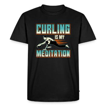 Sport Sports d’hiver Sport de balle Curling - T-shirt Premium bio Homme - noir - Devant - Nico (187cm)