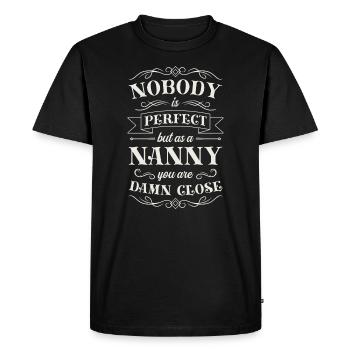 Assistante maternelle Nounou Aupair Baby-sitter - T-shirt Premium bio Homme - noir - Devant - Nico (187cm)