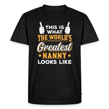 Assistante maternelle Nounou Aupair Baby-sitter - T-shirt Premium bio Homme - noir - Devant - Nico (187cm)