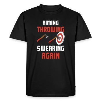 Lancer de hache Double Lance-hache - T-shirt Premium bio Homme - noir - Devant - Nico (187cm)